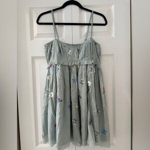 Free People Floral Embroidered Mini Dress